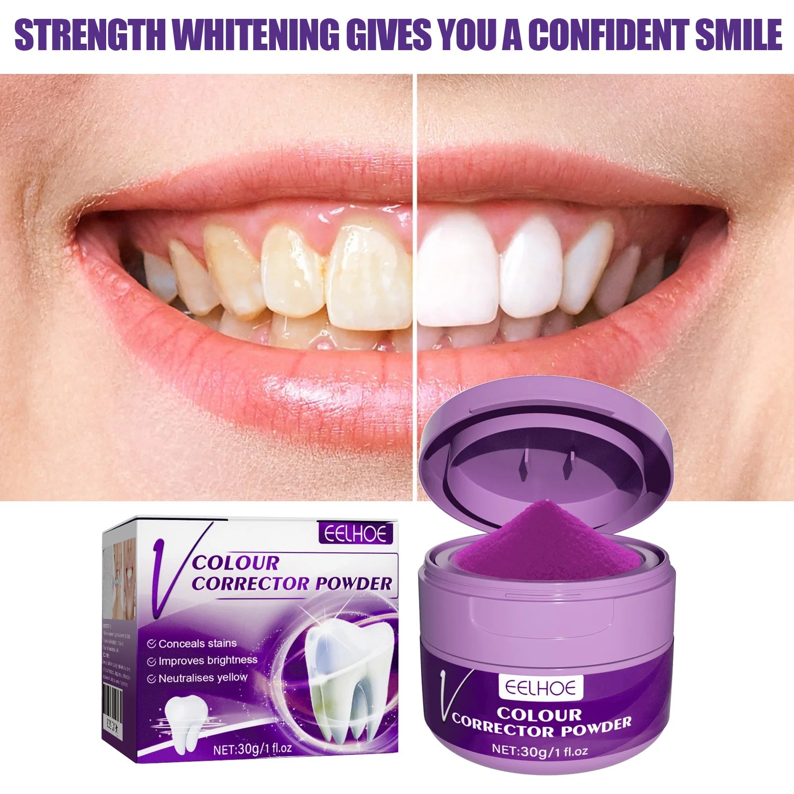 EELHOE Purple Teeth Powder