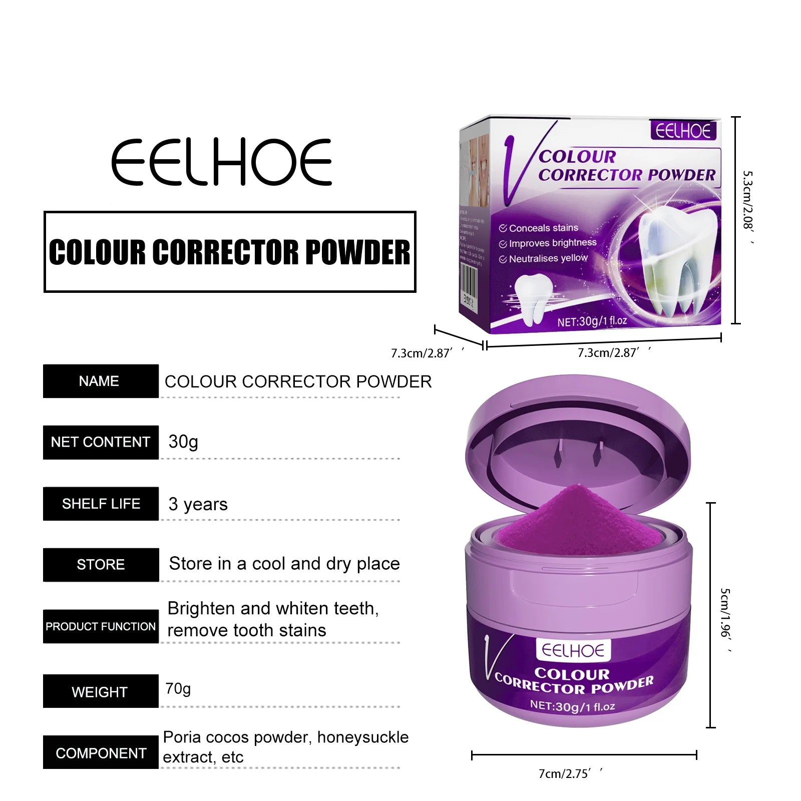 EELHOE Purple Teeth Powder