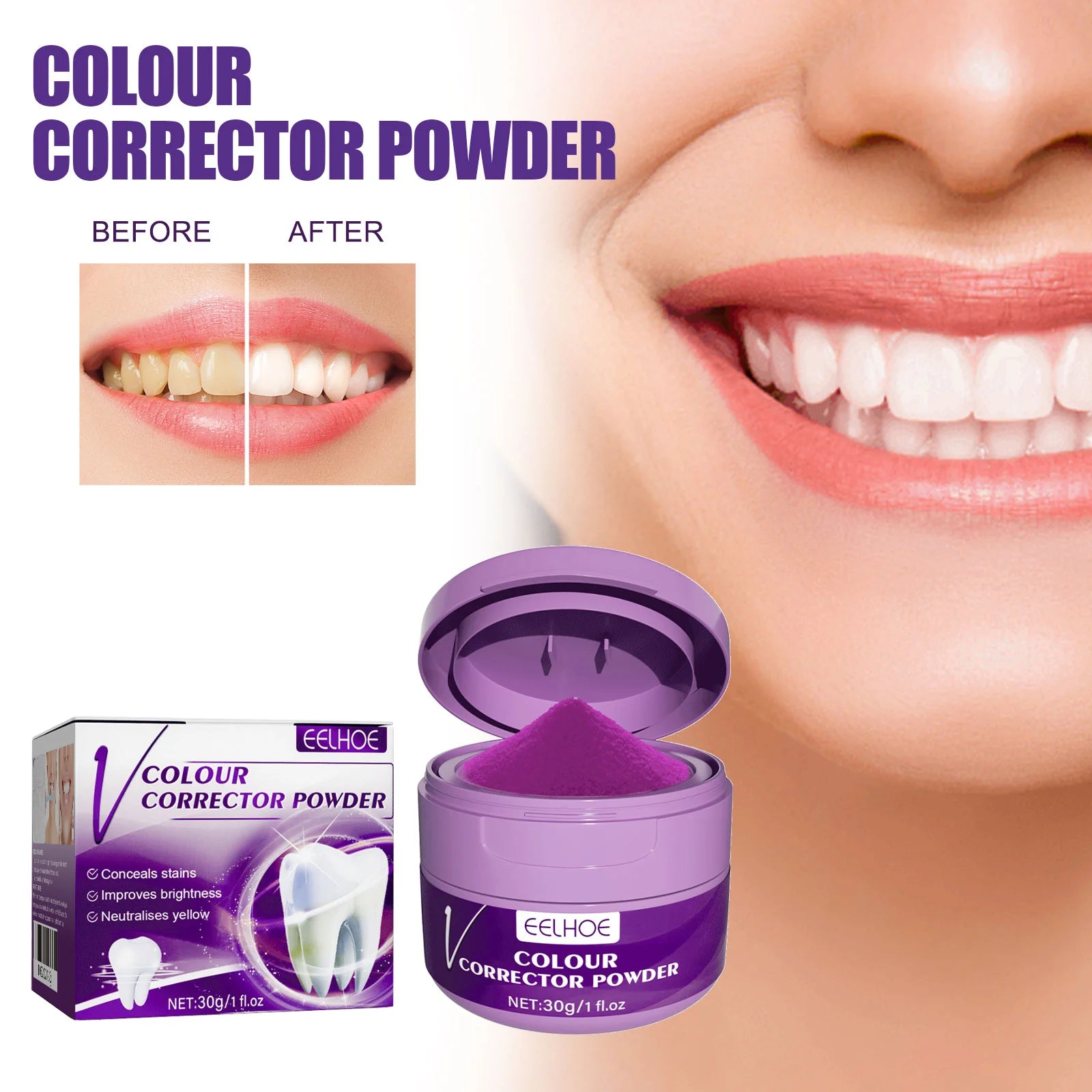 EELHOE Purple Teeth Powder