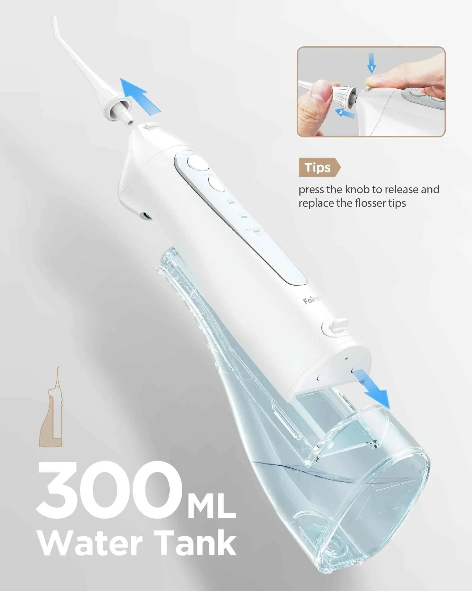 Fairywill Professional Oral Care Set - Waterproof Water Flosser & Electric Sonic Toothbrush Combo