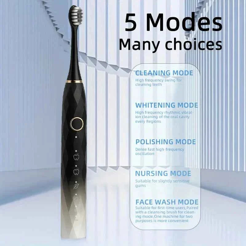 Electric Toothbrush Rotary Cleaning Teeth Brush Waterproof Electronic Tooth Brush With Timer USB Rechargeable Toothbrush 10 head