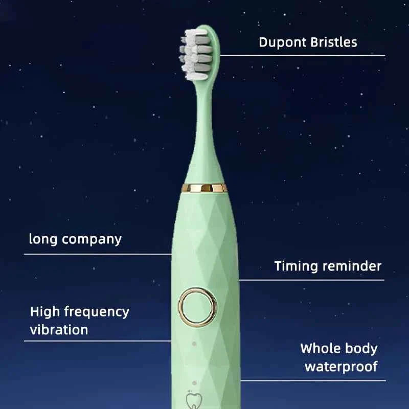 Electric Toothbrush Rotary Cleaning Teeth Brush Waterproof Electronic Tooth Brush With Timer USB Rechargeable Toothbrush 10 head