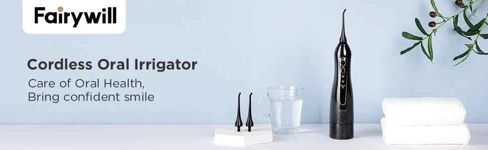 Fairywill Professional Oral Care Set - Waterproof Water Flosser & Electric Sonic Toothbrush Combo