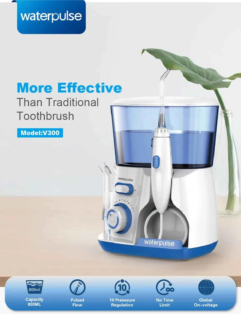 Oral Irrigator Dental Water Flosser for Teeth High Pressure Electric Dental Irrigator Water Flosser Mouth Washing Machine 800ML