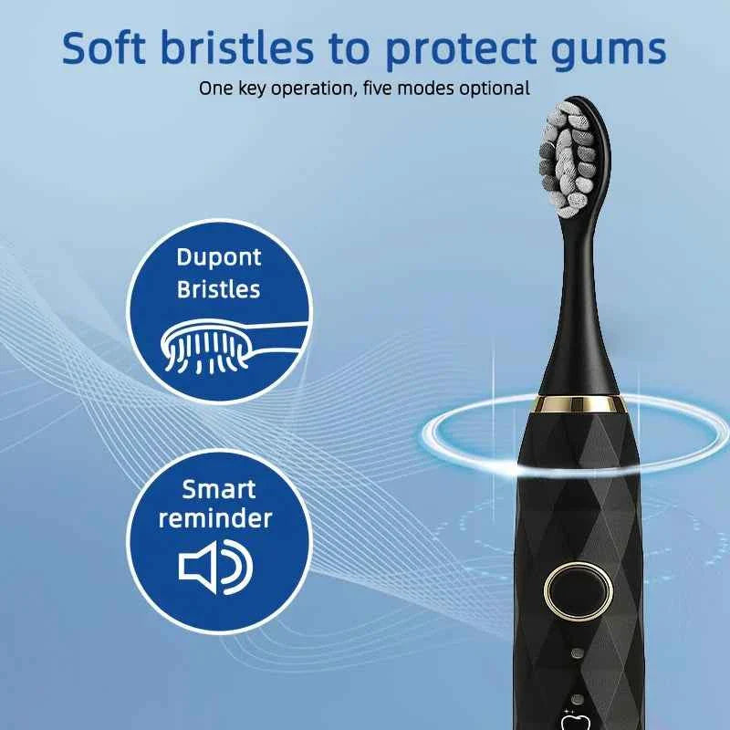 Electric Toothbrush Rotary Cleaning Teeth Brush Waterproof Electronic Tooth Brush With Timer USB Rechargeable Toothbrush 10 head
