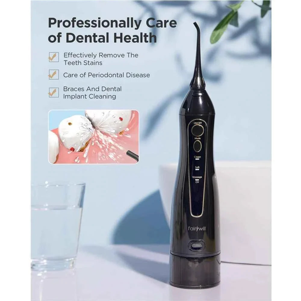 Fairywill Professional Oral Care Set - Waterproof Water Flosser & Electric Sonic Toothbrush Combo