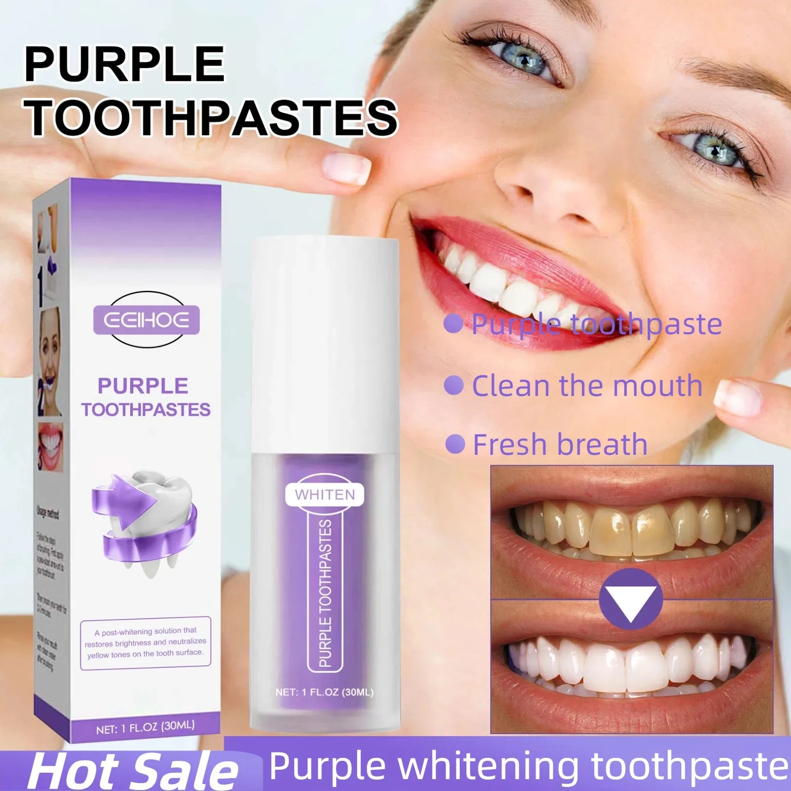 Purple Teeth Whitening Toothpaste