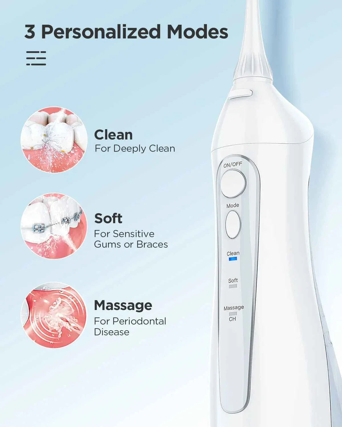 Fairywill Professional Oral Care Set - Waterproof Water Flosser & Electric Sonic Toothbrush Combo