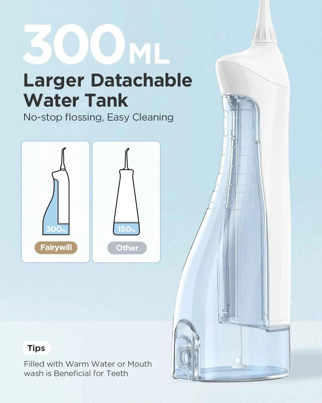 Fairywill Professional Oral Care Set - Waterproof Water Flosser & Electric Sonic Toothbrush Combo