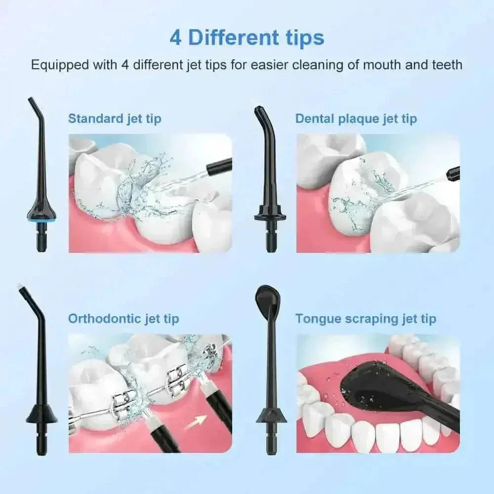 Black USB Rechargeable Dental Water Flosser